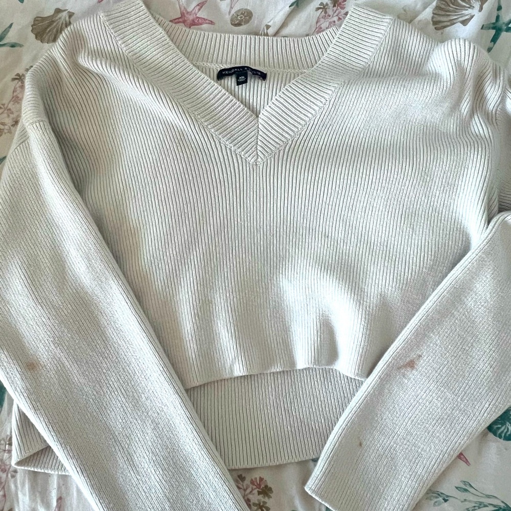 White off the shoulder sweater